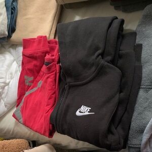 Nike Kids Black and Red Joggers